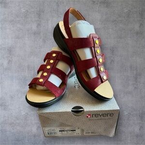 REVERE TOLEDO BACKSTRAP LEATHER SANDALS - New In Box